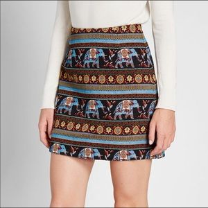 Modcloth Louche Elephant Instinct Jacquard Woven Skirt 4
